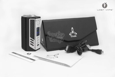 Боксмод LostVape Triade DNA250C (Стальной, Черно-Серый карбон)